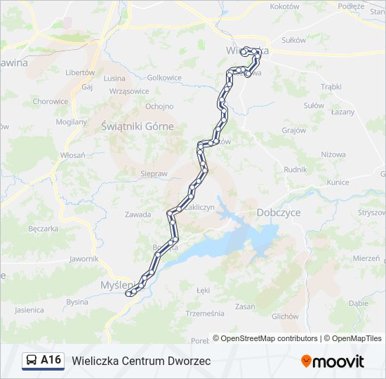 A16 bus Line Map