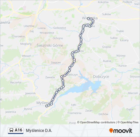 A16 bus Line Map