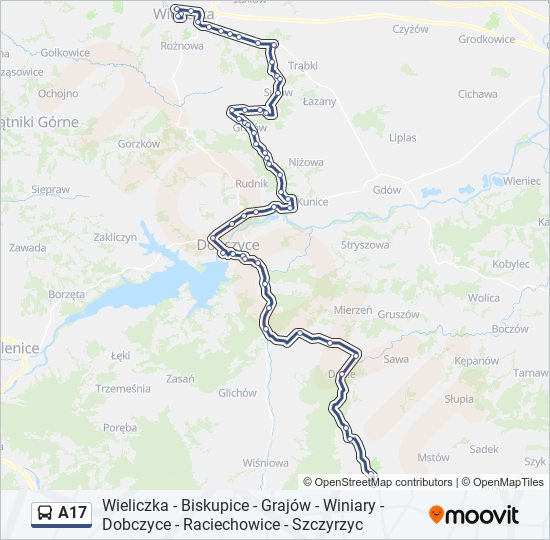 A17 bus Line Map