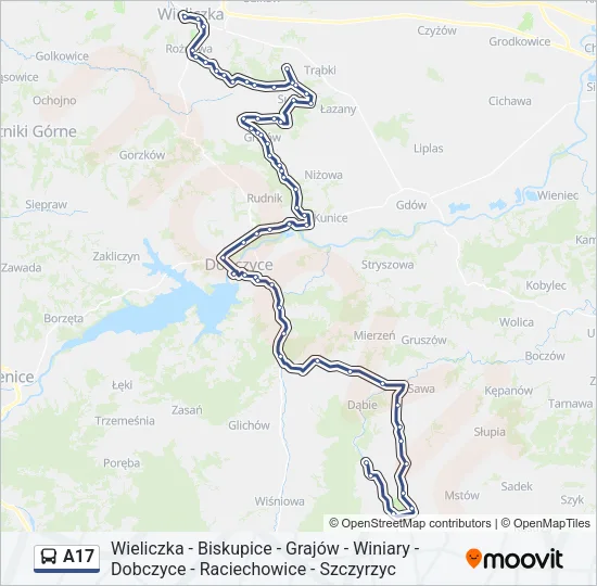 A17 Bus Line Map