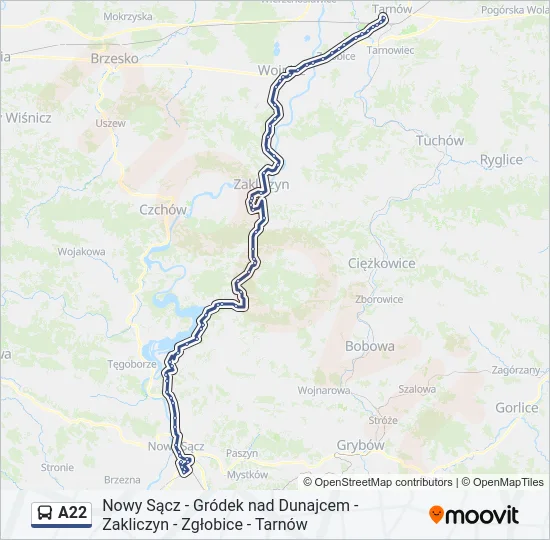 A22 Bus Line Map