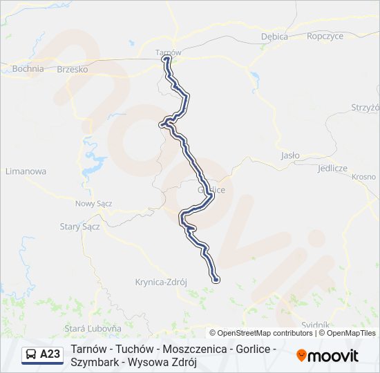 A23 bus Line Map