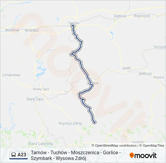 A23 Bus Line Map