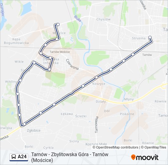 A24 bus Line Map