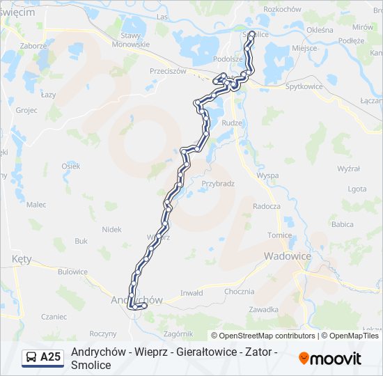 A25 Bus Line Map