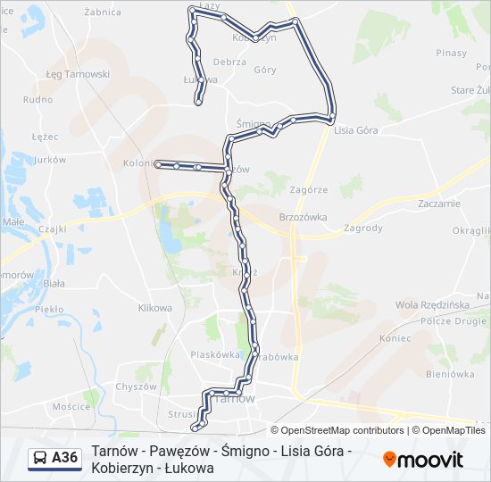 A36 bus Line Map