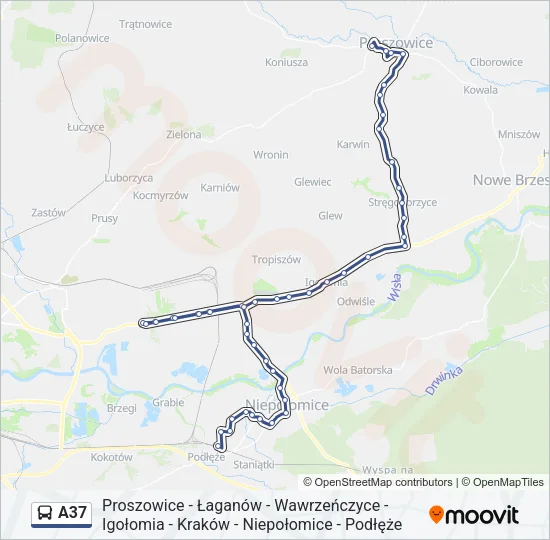 A37 Bus Line Map
