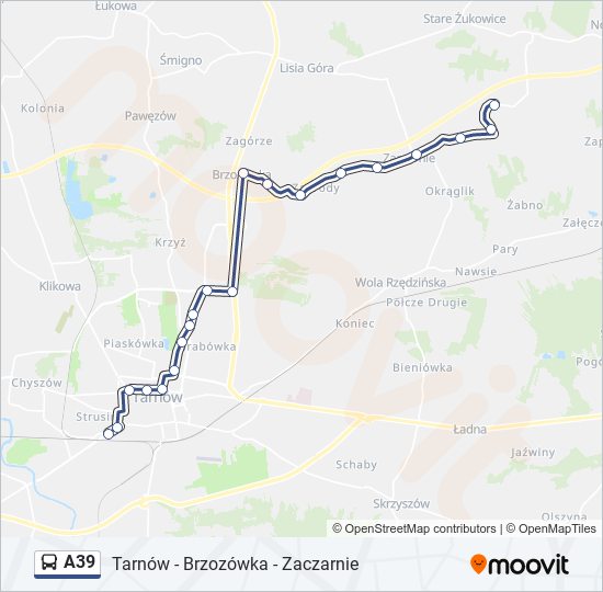 A39 bus Line Map