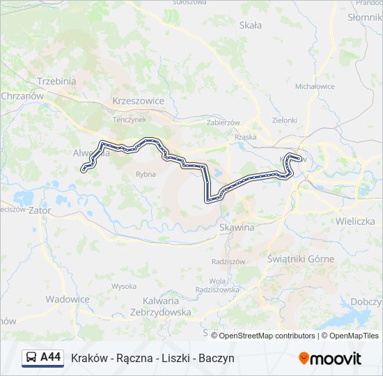 A44 Bus Line Map