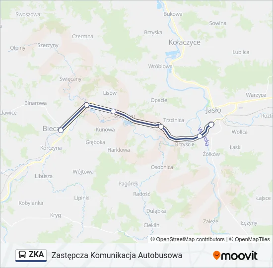 Автобус ZKA: карта маршрута
