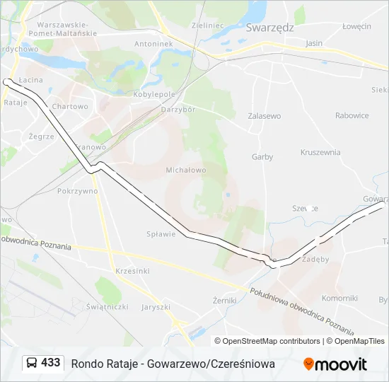 433 Bus Line Map