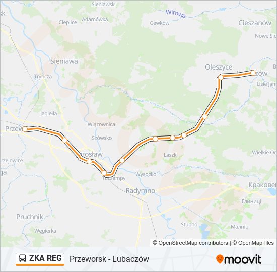 ZKA REG bus Line Map