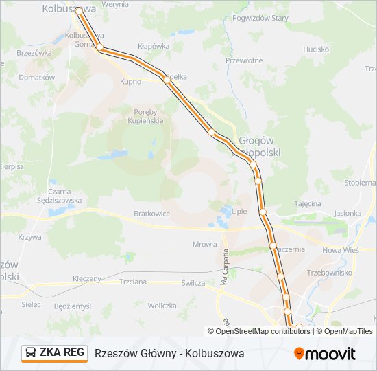 ZKA REG bus Line Map