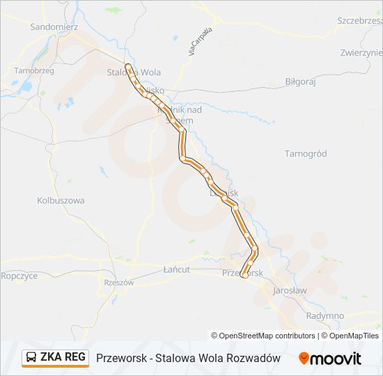 Автобус ZKA REG: карта маршрута