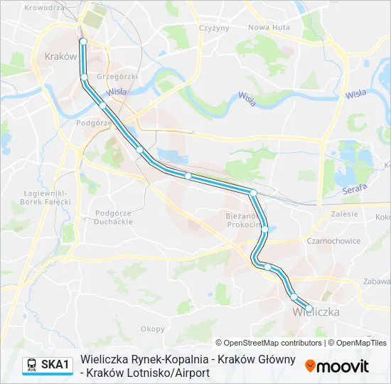 Поезд SKA1: карта маршрута
