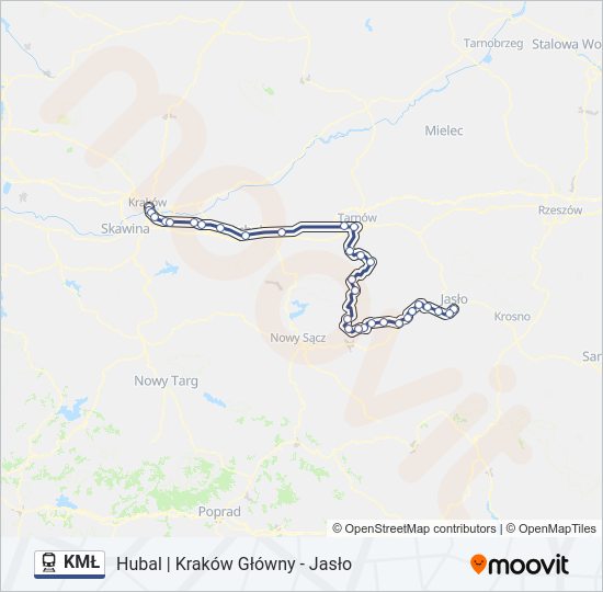 KMŁ train Line Map