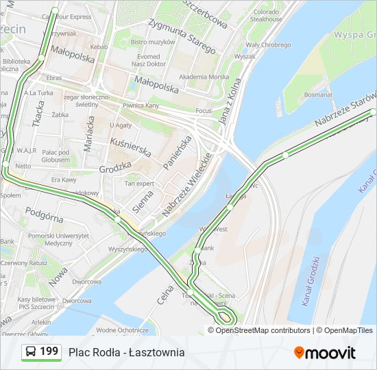 199 bus Line Map