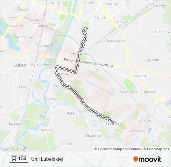 153 Bus Line Map