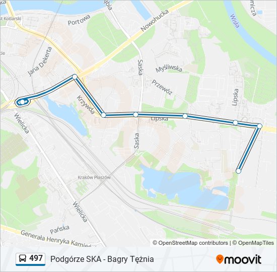 497 bus Line Map