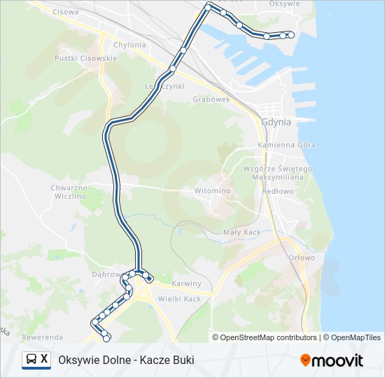 X bus Line Map