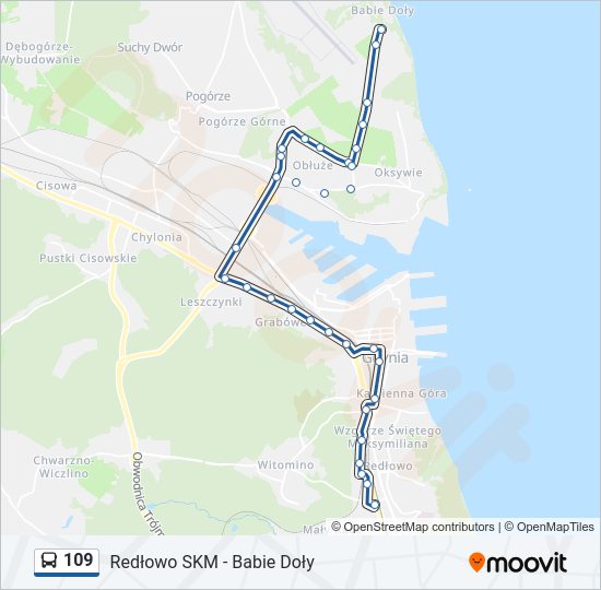 109 bus Line Map