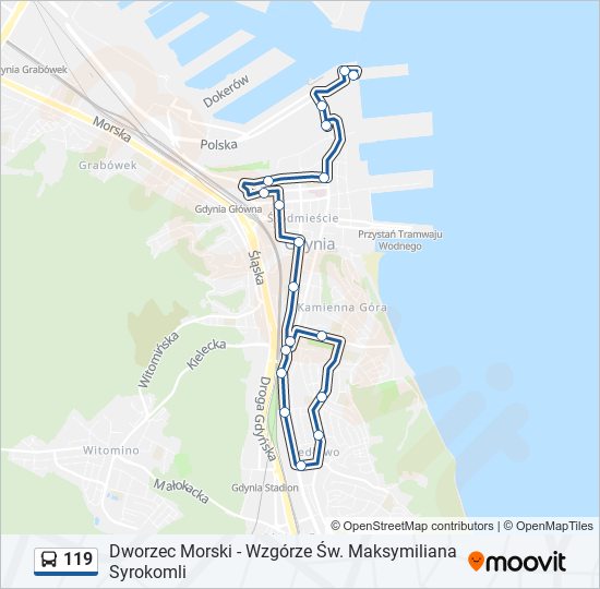 119 bus Line Map