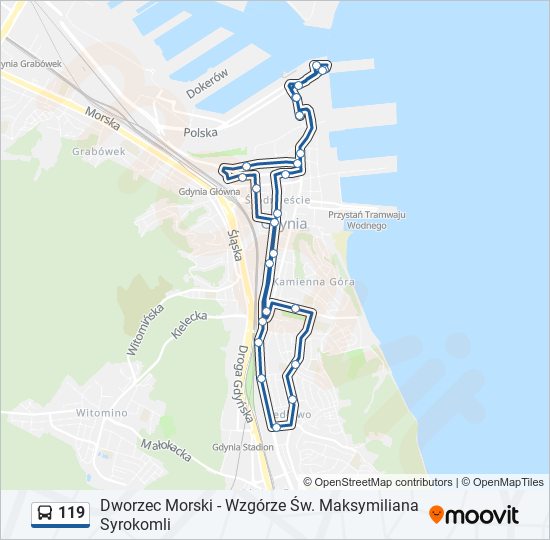 119 bus Line Map