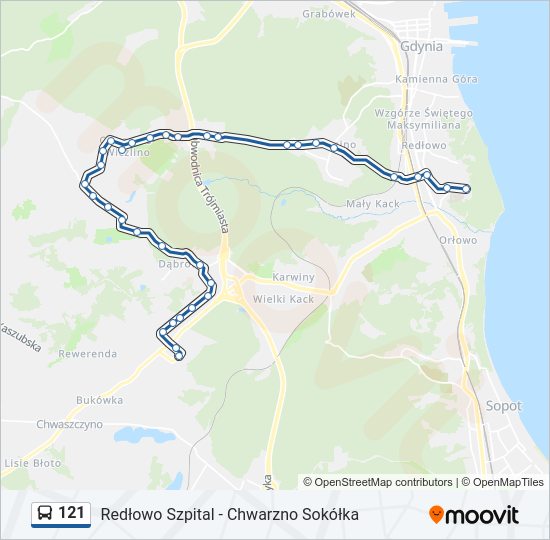 121 bus Line Map