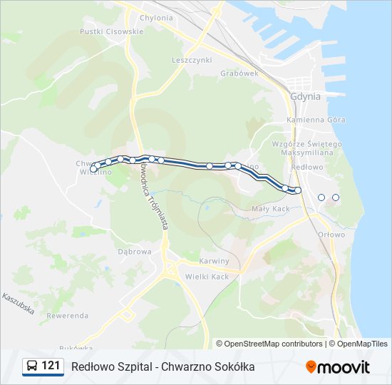 Автобус 121: карта маршрута