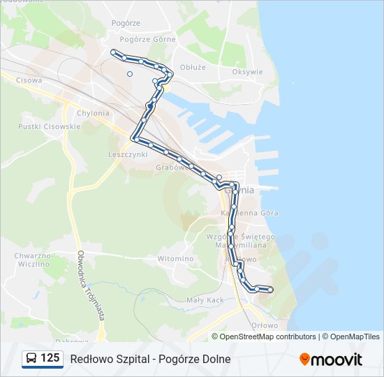 125 bus Line Map