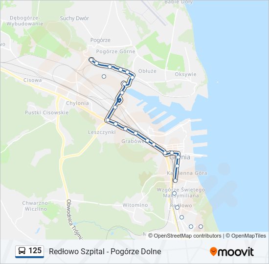 125 bus Line Map