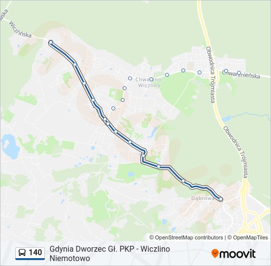 140 bus Line Map