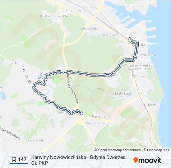 147 bus Line Map