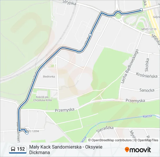Автобус 152: карта маршрута