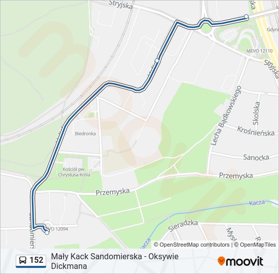 152 bus Line Map