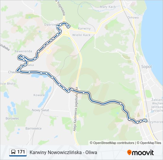 171 bus Line Map