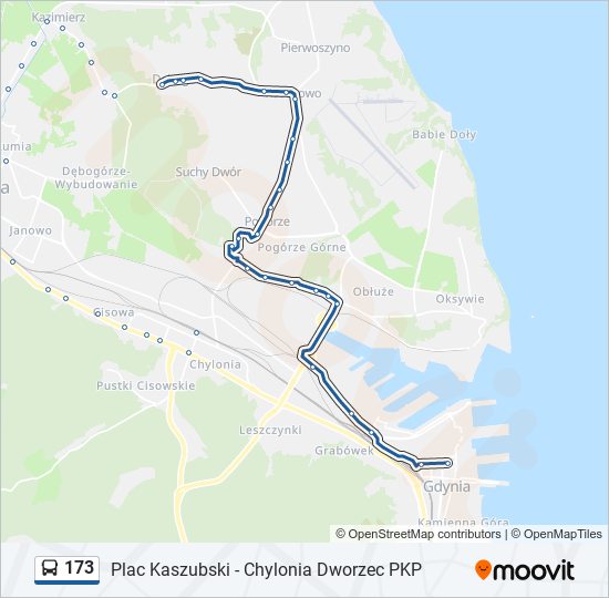 173 bus Line Map