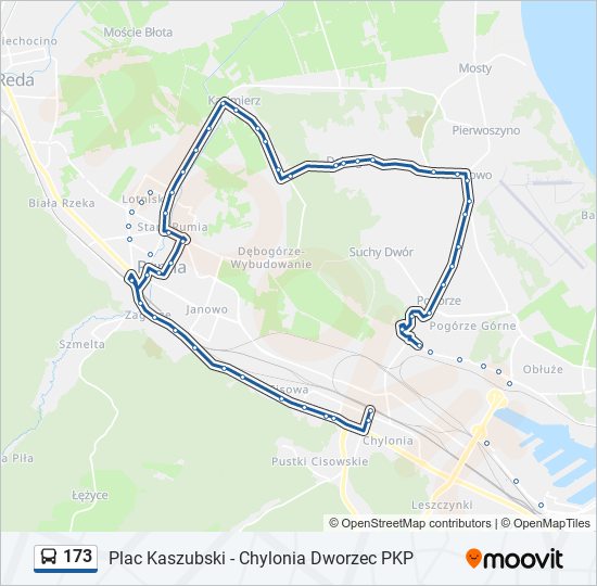 173 bus Line Map