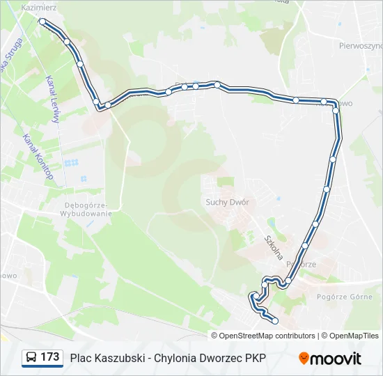 Автобус 173: карта маршрута