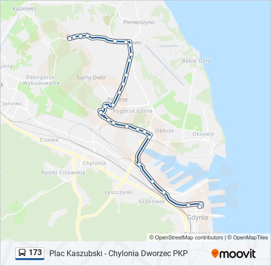 173 bus Line Map