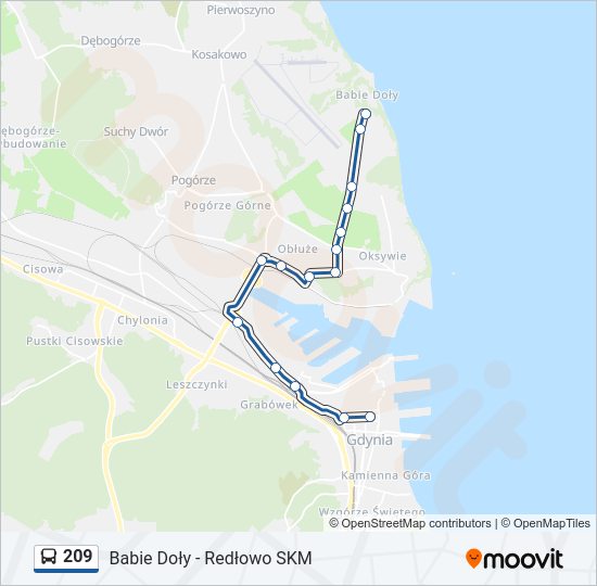 209 bus Line Map