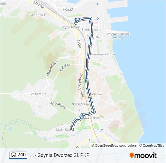 740 bus Line Map