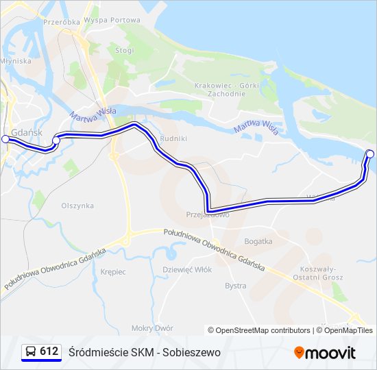 612 bus Line Map