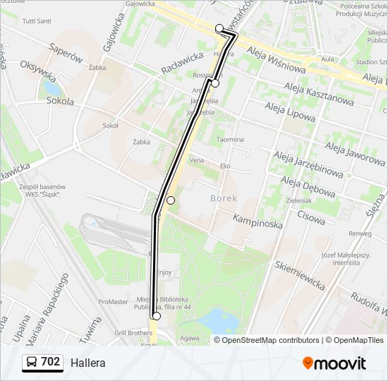 702 bus Line Map