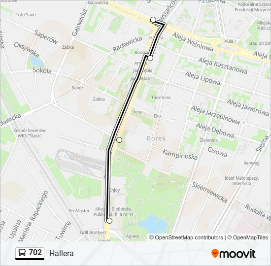 702 Bus Line Map