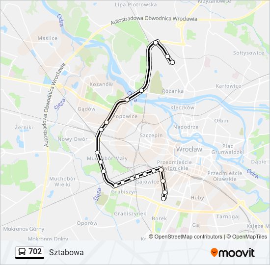 Автобус 702: карта маршрута