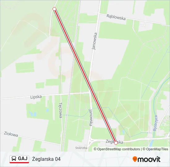 Автобус GAJ: карта маршрута