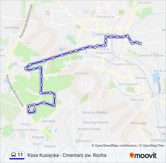 11 bus Line Map