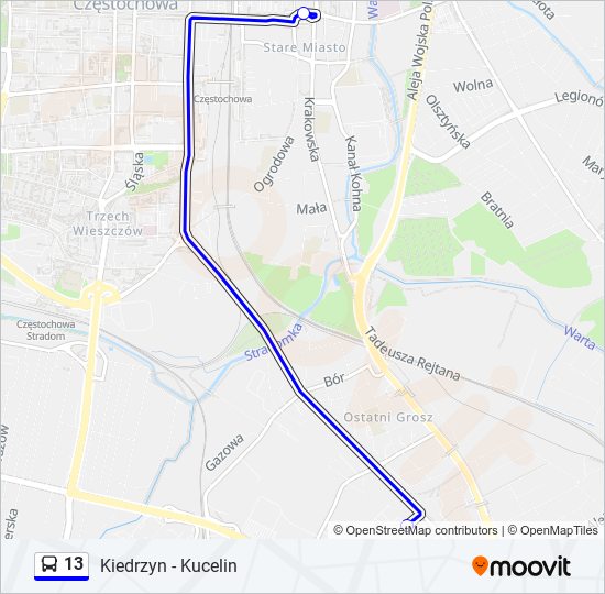 13 bus Line Map