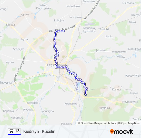 13 bus Line Map